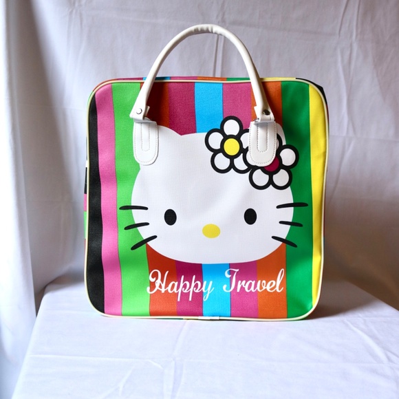 Hello Kitty Large Travel Tote Bag Beach Pool Summer Colorful - Picture 2 of 5